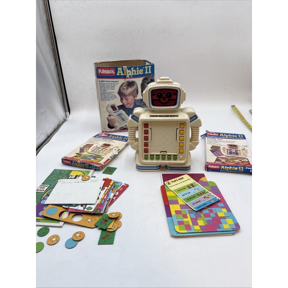 Vtg Playskool Alphie II 1985 Robot NOT WORKING Parts Repair Games Pieces